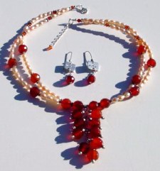 Carnelian and Freshwater Pearls