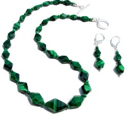 Malachite necklace set