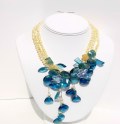 Yellow Pearls and Blue Glass Beads N_S32323_325087     $269.00