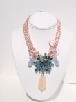 Opal and Peach Pearls Neckace N_S32323_325070   $387.00