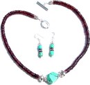 Garbet and Turquoise Necklace set