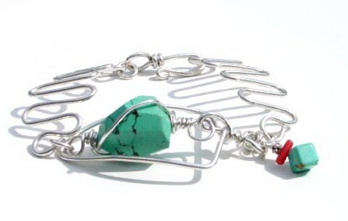 Chunky Turquoise Wire Bracelet