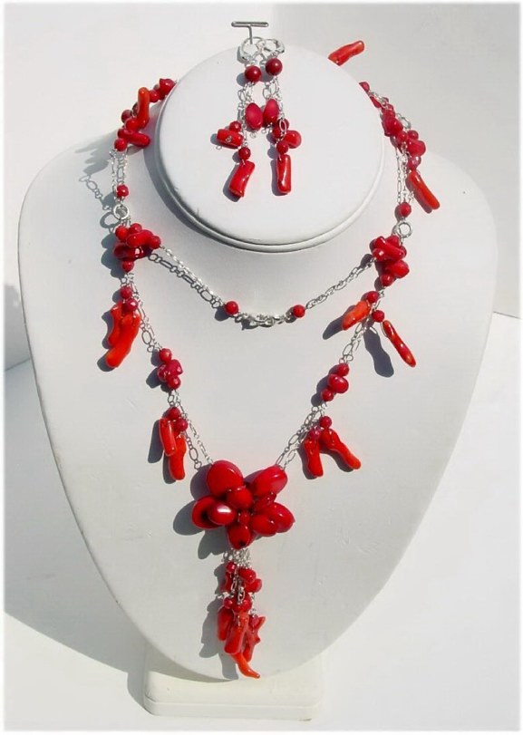 Coral Necklace Set N_CORAL91907            $110.00