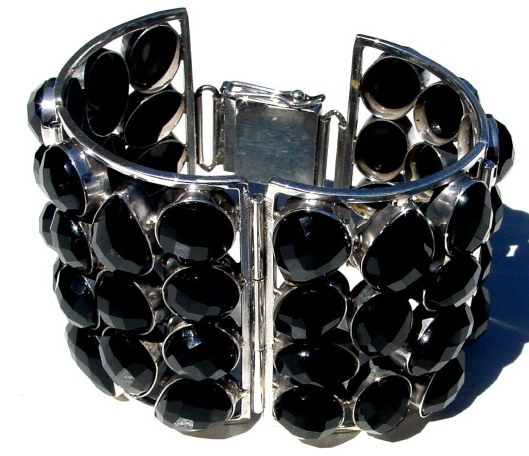 Onyx Sterling Silver Cuff Bracelet