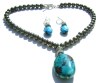 Pyrite and Turquoise Necklace Set
