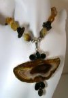 Sliced Agate Pendant Necklace