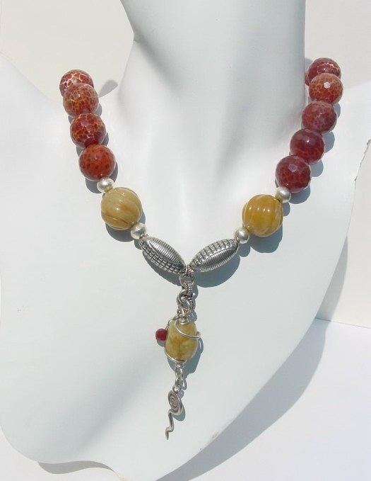 Handcrafted Fire Agate Necklace CBDN741024.JPG