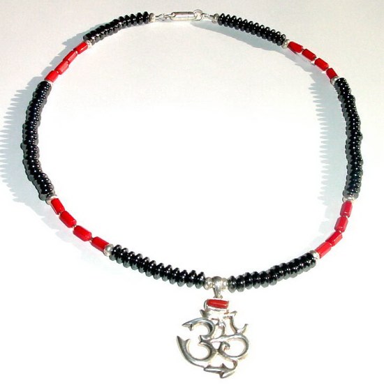 Men's  Hematite Necklace with  OM Pendant MN - OMP22612  $75.00