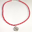 OM Pendant Red Coral Necklace MN -CORAL30212   $59.00