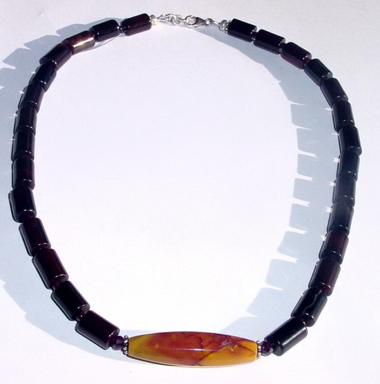 Mens Natural Agate and Mookaite Pendant necklace MN - MPN22712  $45.00