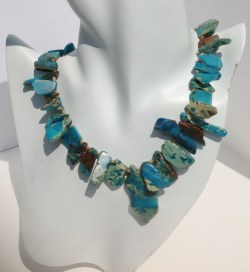 African Turquoise Slab Necklace