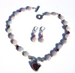 Coin Pearls and Tourmaline Necklace Set