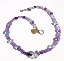 Flourite and amethyst necklace