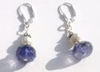 iolite and Pearls earrings