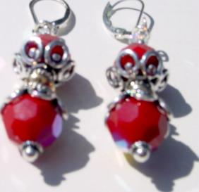Red Crystal Earrings  E -RCRY414055         $39.00
