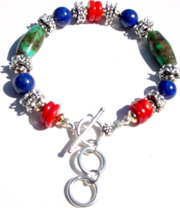 Lapis and Turquoise Bracelet  B_TRLP415051       $55.00