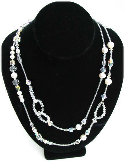 Swarovski Crystal and Pearls Beaded Necklace.JPG