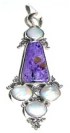Charoite and Coin Pearls Pendant P_CHAR13007             $130.00