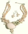 Tripple Strands Pink Pearls Necklace