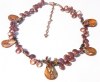 Golden Copper Pearl and Crystal Necklace