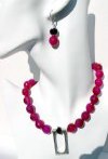 Fuchsia Pink Chalcedony Necklace