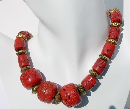 Sherpa Coral Beaded Necklace