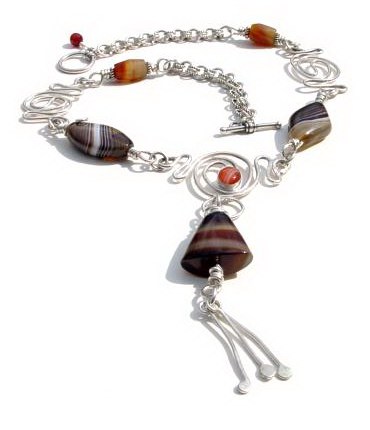 Agate Wirewrapped  Necklace
