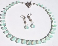Aqua Chalcedony Briolette Necklace set